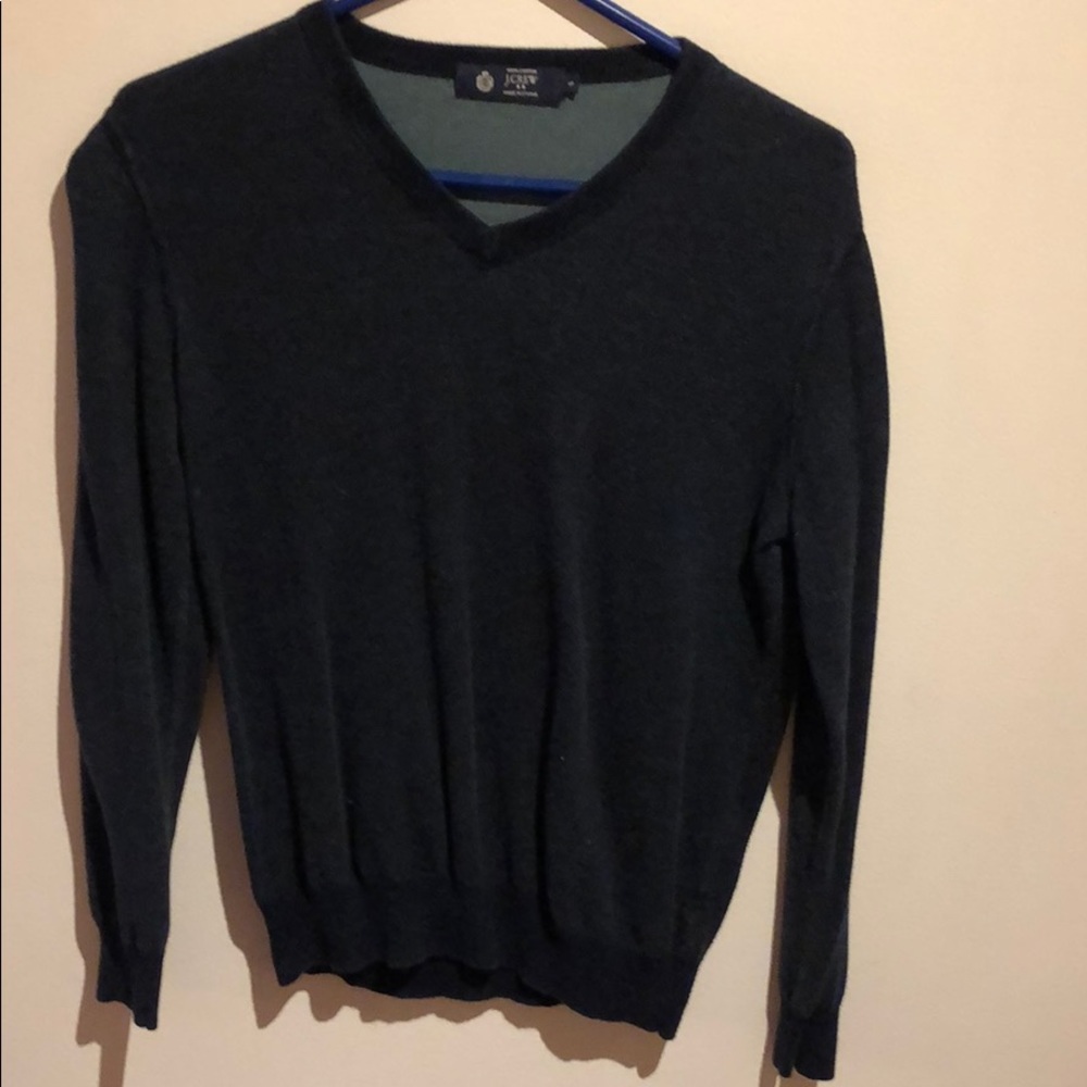 JCrew V-Neck Dark Blue Pullover Sweater Size S